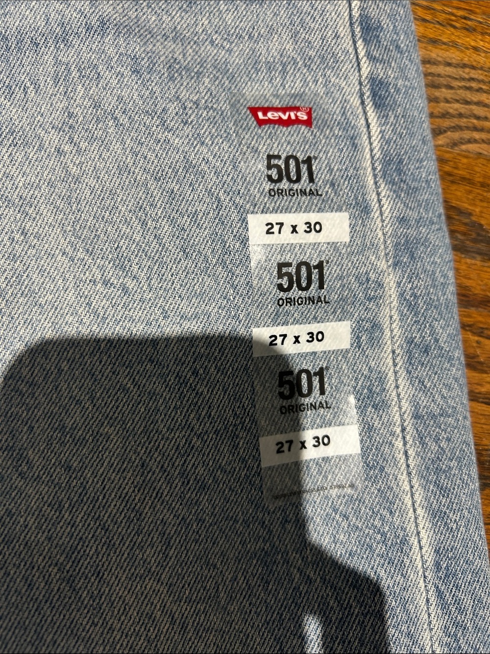 Levi's 501 Original Light Blue Distressed Straight Jeans - Picture 4 of 14